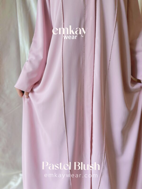 Pastel Blush Abaya with Hijab - Image 6