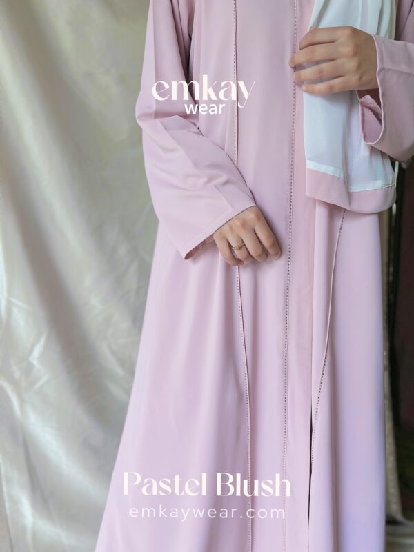 Pastel Blush Abaya with Hijab - Image 8