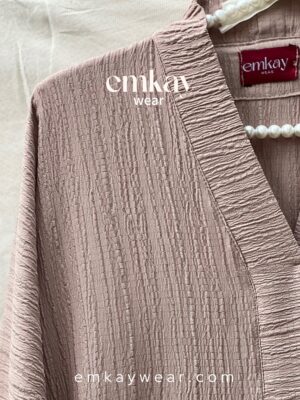 Beige Crushed Abaya