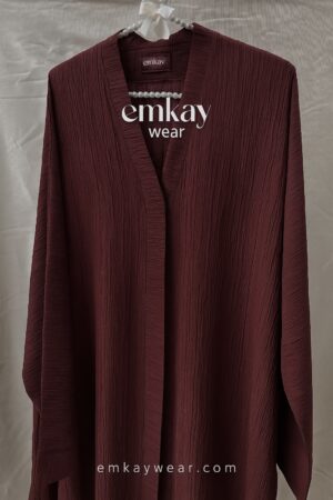 Burgundy Crushed Abaya