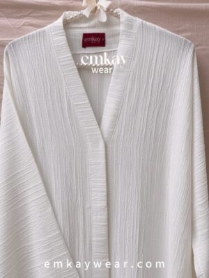 White Crushed Abaya