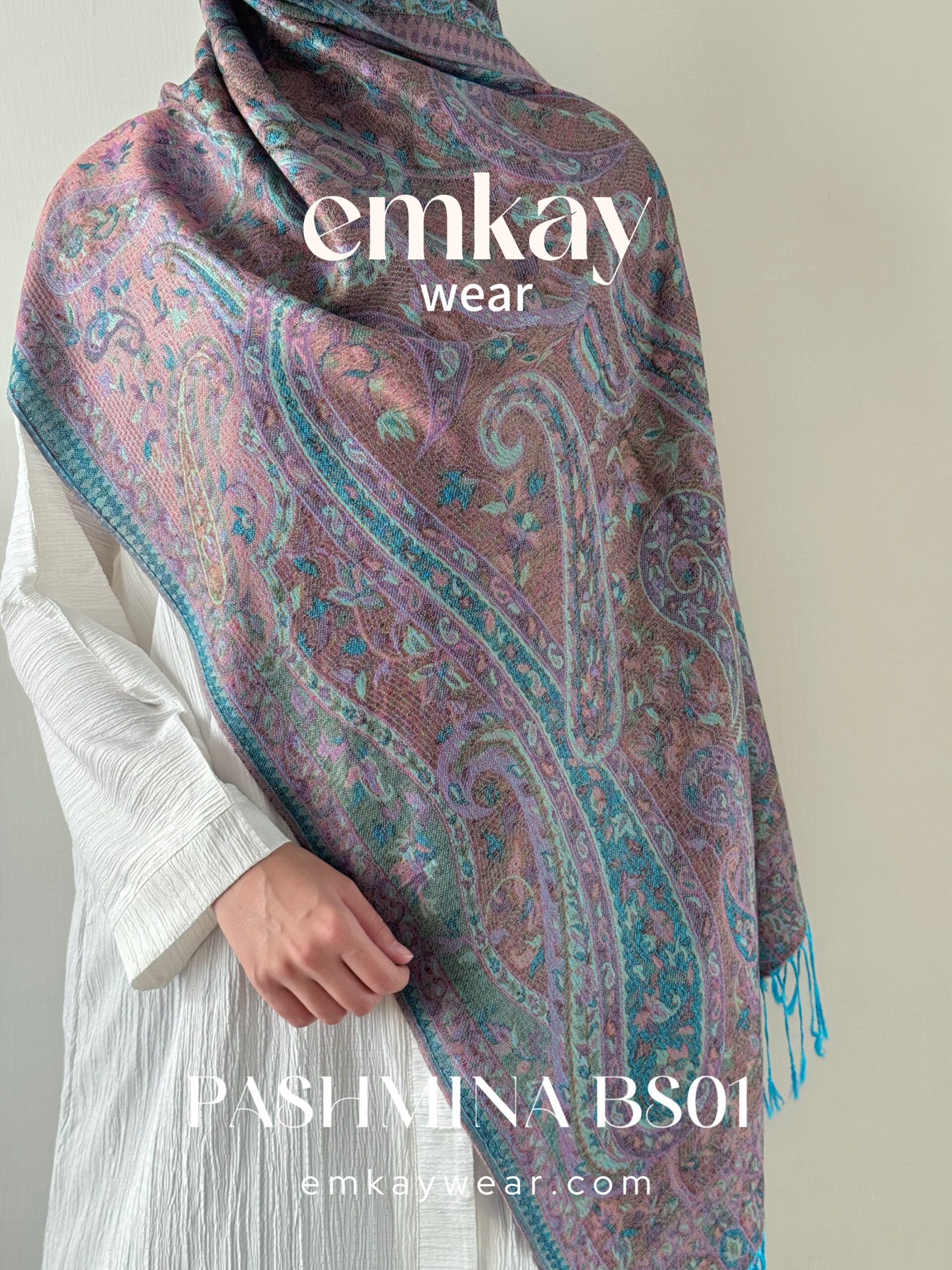 Pashmina 07 -Sky Blue - Image 5