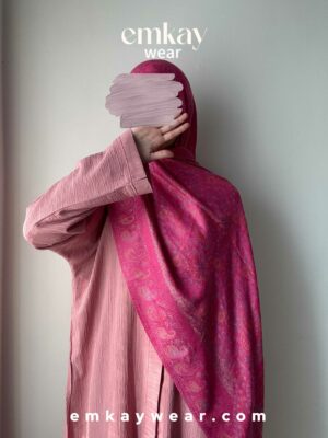 C6- Pink Abaya with Pink Pashmina