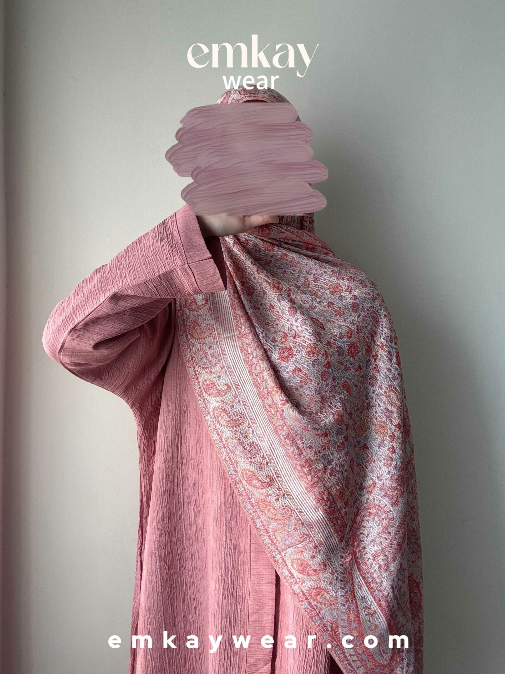 C8- Pink with Pastel Pashmina - Image 2