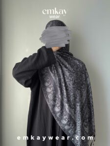 C1- Black Abaya with Black Pashmina