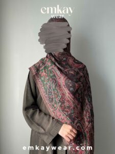 C15- Olive Abaya with Olive Pashmina