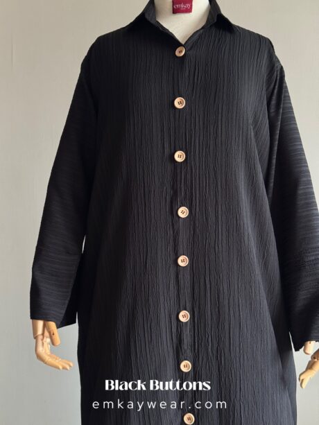 Black Buttons Abaya