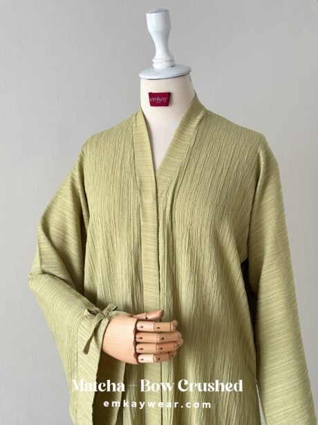Matcha- Crushed Bow Abaya