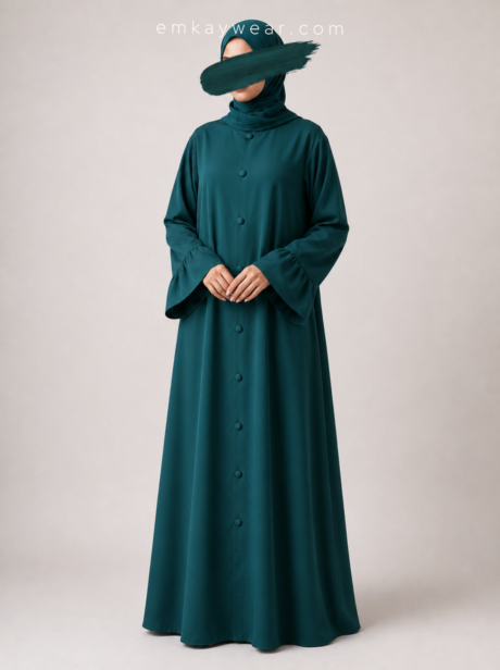 Teal - The Ruffle Abaya