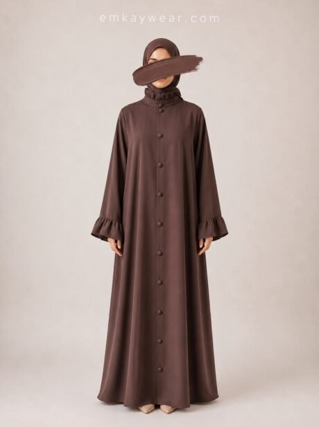 Brown - The Ruffle Abaya