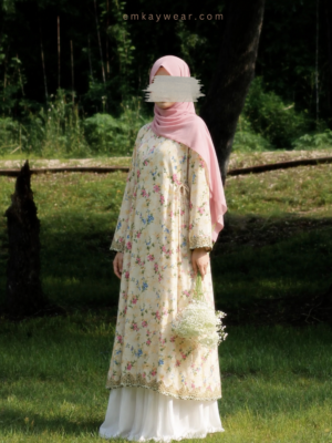 Bloom Breeze - Yellow Floral Dress Frock Stiched-YFD